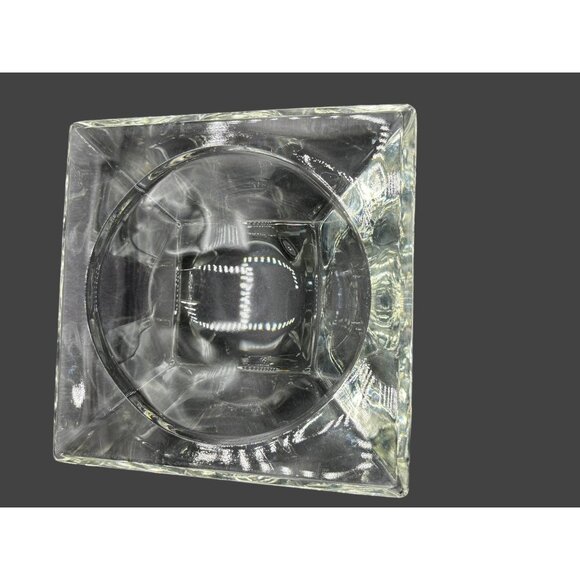 Vintage MCM Square Heavy Crystal Glass Covered Candy Dish Mid Century 6x6x4 - Picture 6 of 16